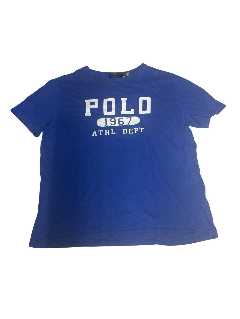 Polo Ralph Lauren 1967 Athl Dept T Shirt Adult Large Blue Graphic Logo Cotton